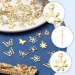 60Pcs 10 Styles 304 & 201 Stainless Steel Charms&nbsp;STAS-FS0001-93