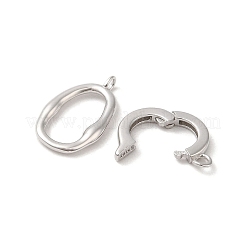 Rhodium Plated 925 Sterling Silver Fold Over Clasps&nbsp;LS-STER-G038-04P
