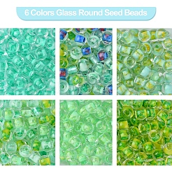 Transparent 45G 6 Colors 6/0 Glass Round Seed Beads&nbsp;SEED-FS0001-30