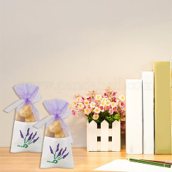 25Pcs Printed Cotton Organza Dried Flower Storage Drawstring Bags with Ribbon&nbsp;ABAG-SP0001-56B