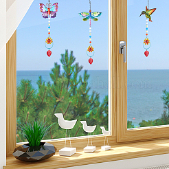 3Pcs 3 Style Iron Hummingbird Butterfly Dragonfly Pendant Decorations&nbsp;DIY-GA0005-48
