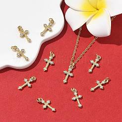 SHEGRACE Brass Micro Pave Clear Cubic Zirconia Pendants&nbsp;XGRQ2O081-451G