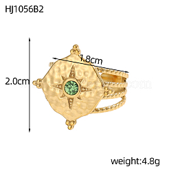 3pcs 304 Stainless Steel Micro Pave Cubic Zirconia Rings for Women&nbsp;STAS-OY008-25G