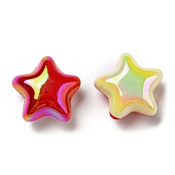 UV Plating Rainbow Iridescent Opaque Acrylic Beads&nbsp;X-MACR-D081-13