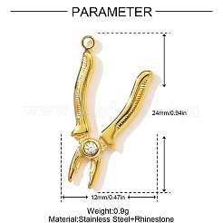 304 Stainless Steel Rhinestone Pendants&nbsp;STAS-OY003-95G