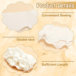 3 Yards Polyester Double-Layer Pleated Ribbon&nbsp;OCOR-WH0090-044B