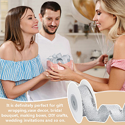 10 Yards Polyester Ribbons with Fringe Edge&nbsp;OCOR-WH0070-120A