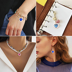 44Pcs 11 Colors Alloy Rhinestone Pendants&nbsp;ALRI-TA0001-27