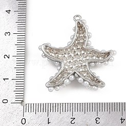 Starfish Brass ABS Imitation Pearl Pendants&nbsp;KK-I352-04A-P