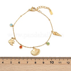 304 Stainless Steel Charms Bracelets for Women&nbsp;BJEW-C114-09G