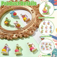 8Pcs 4 Colors Alloy Enamel Pendants&nbsp;ENAM-CJ0007-54
