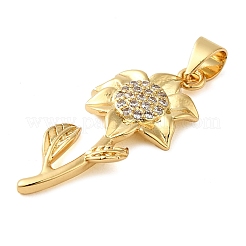 Rack Plating Brass Micro Pave Cubic Zirconia Pendants&nbsp;KK-P241-05G