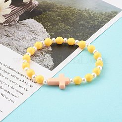 Opaque Acrylic Stretch Beaded Bracelets for Kids&nbsp;X-BJEW-JB06230