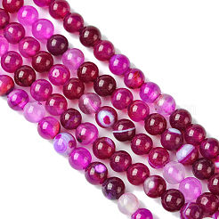 Natural Striped Agate/Banded Agate Bead Strands&nbsp;X-G-K166-13-6mm-03