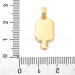 Brass Enamel Micro Pave Clear Cubic Zirconia Pendant Cabochon Settings&nbsp;KK-Z084-15G-04