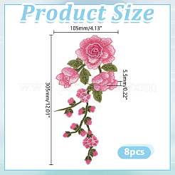 8Pcs Polyester Embroidery Sewing Ornaments&nbsp;DIY-HY0003-42A