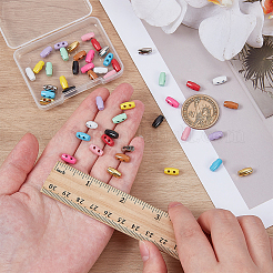 48Pcs 12 Colors 2-hole Alloy Horn Buttons&nbsp;FIND-FG0004-87