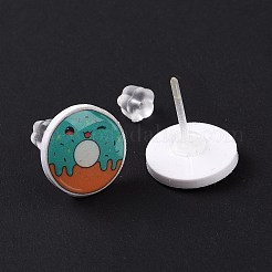 Colorful Acrylic Imitation Food Stud Earrings with Platic Pins&nbsp;EJEW-F293-02E