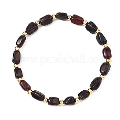 Natural Amber Cuboid Beads Stretch Bracelets for Women Men&nbsp;BJEW-JB13639-02