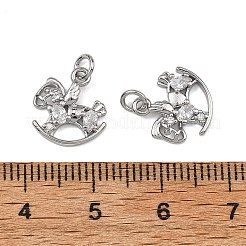 SHEGRACE Brass Pave Clear Cubic Zirconia Charms&nbsp;XGRQ4D002-658P