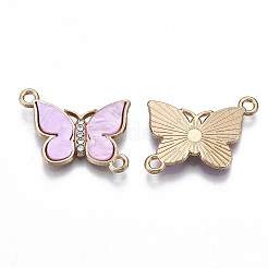 Eco-Friendly Alloy Micro Pave Clear Cubic Zirconia Links Connectors&nbsp;X-ENAM-Q437-058C-NR