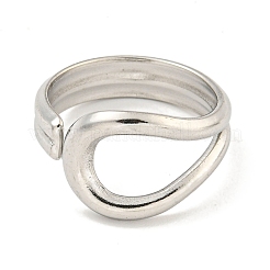 Non-Tarnish 304 Stainless Steel Open Cuff Ring for Women&nbsp;RJEW-A043-23P