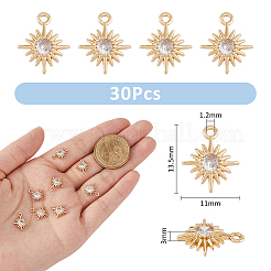 30Pcs Brass Micro Pave Cubic Zirconia Charms&nbsp;KK-FH0007-32
