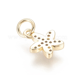 Brass Micro Pave Cubic Zirconia Charms&nbsp;ZIRC-F112-02G
