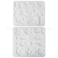 2Pcs 2 Styles DIY Pendant Silhouette Silicone Molds&nbsp;DIY-GN0001-01A