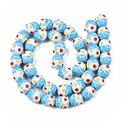 Handmade Bumpy Lampwork Beads Strands&nbsp;LAMP-N021-030