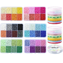DIY Round Glass Beads Bracelet Making Kits&nbsp;SEED-YW0002-64A