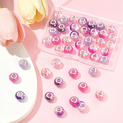 44Pcs 7 Styles UV Plating Resin European Beads&nbsp;RESI-FS0002-03