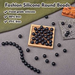 100Pcs Silicone Beads Round Rubber Bead 15MM Loose Spacer Beads for DIY Supplies Jewelry Keychain Making&nbsp;JX452A