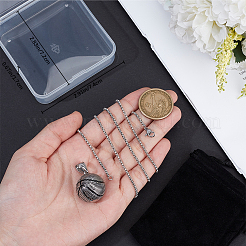 DIY 316 Surgical Stainless Steel Basketball Pendant Necklaces Making Kits&nbsp;DIY-BBC0002-22AS