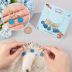 12Pcs 12 Constellations Alloy Enamel Charms Locking Stitch Makers&nbsp;HJEW-PH01593