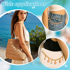 3Pcs 3 Style Ocean Theme Alloy Shell Starfish Charm Brass Chains Bag Decorative Chains&nbsp;HJEW-PH02266