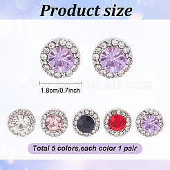 5 Pairs 5 Style Cubic Zirconia Diamond Stud Earrings&nbsp;EJEW-AN0004-30