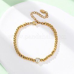 304 Stainless Steel Beads Bracelets&nbsp;BJEW-R027-03G