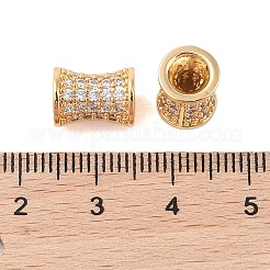 Brass Micro Pave Clear Cubic Zirconia Beads&nbsp;KK-B100-021G