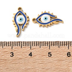 Evil Eye Themes 304 Stainless Steel Enamel Pendants&nbsp;STAS-B100-02G-02