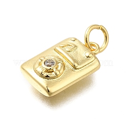 Brass Rhinestone Pendants&nbsp;KK-V002-01G