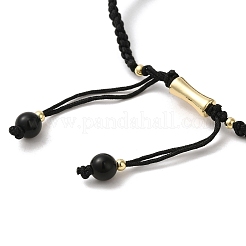 Natural Obsidian & Silver Obsidian & Picture Jasper Braided Bead Bracelet&nbsp;BJEW-C051-44