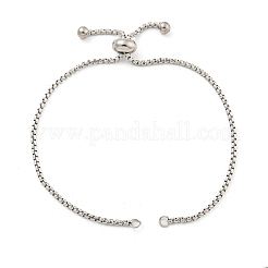 Non-Tarnish 304 Stainless Steel Box Chain Slider Bracelet Makings&nbsp;STAS-P360-03P