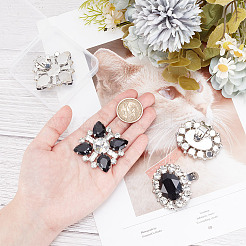 2 Pairs 2 Style Glass Rhinestone Shoe Decorations&nbsp;AJEW-AR0001-78A