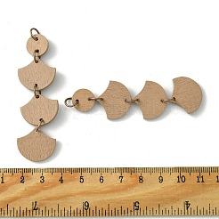 Flat Round & Fan Poplar Wood Big Pendants&nbsp;WOOD-G019-03A
