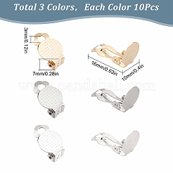 30Pcs 3 Colors 304 Stainless Steel Clip on Earring Pads&nbsp;STAS-SC0004-27