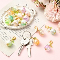 15Pcs 5 Colors Acrylic & Resin Pearl Flower Pendant Decorations&nbsp;HJEW-YW00509