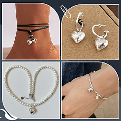 925 Sterling Silver Peach Heart Charms&nbsp;FIND-PH0021-55B