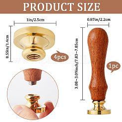 4Pcs 4 Styles Animal Theme Golden Tone Brass Wax Seal Stamp Head&nbsp;AJEW-CP0007-49A-07