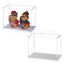 Plastic Minifigures Display Cases with White Bases&nbsp;ODIS-WH0043-151A